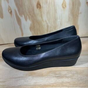 The Flexx Black Leather Platform Ballet Shoes Women’s Size 10